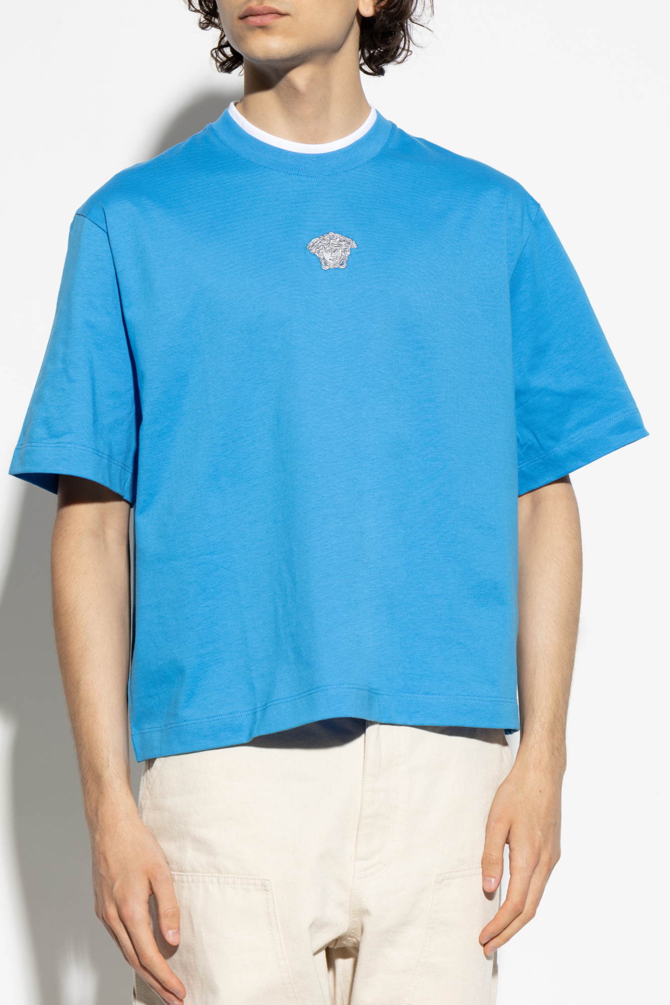 VERSACE ストライプ Tシャツ ブルー 90_1013944-